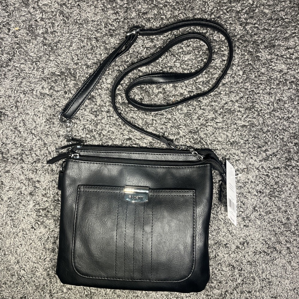 Rosetti Midge Crossbody Bag Faux Leather Divided Zip‎ Pockets Adjustable Strap